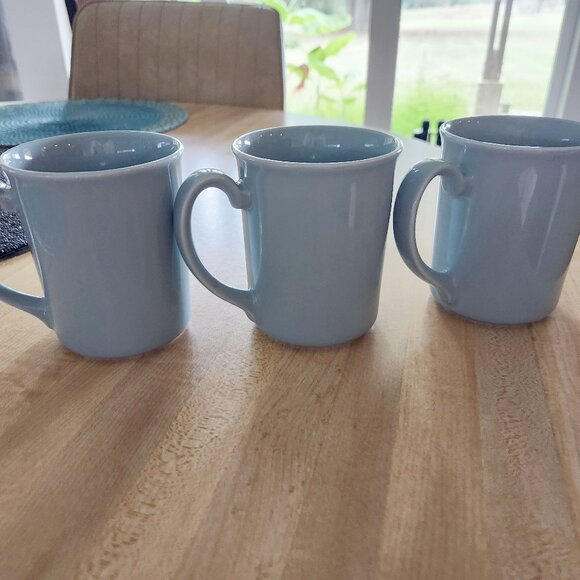 Set of 3 Corning Coffee Mugs – Bluish-Gray Color Corning NY - Picture 1 of 4